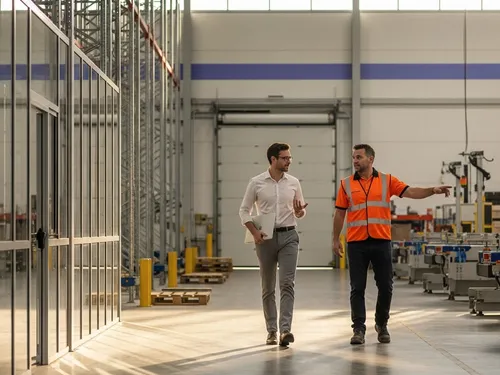 A specialist walking an operations manager through project results.
