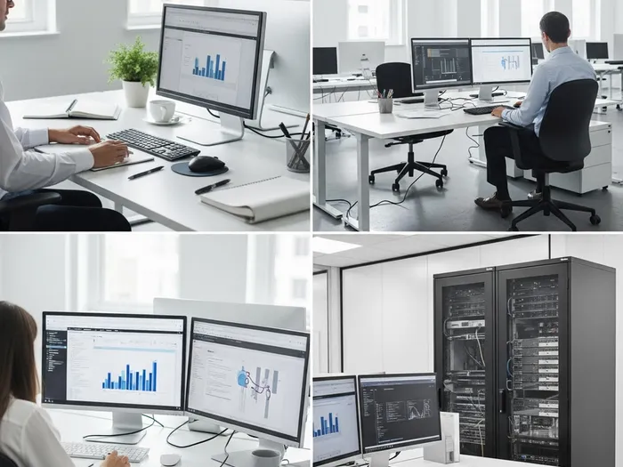 A research desk and a production workstation in one frame.